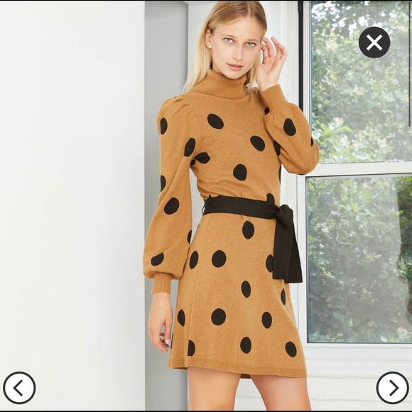 Polka Dot Sweater Dress 🖤 - Picture 3 of 4